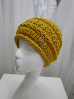 Miodowa czapka wełna i akryl