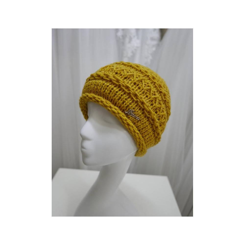 Miodowa czapka wełna i akryl