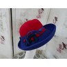 Asia szafirowo czerwony kapelusz filcowy 54-56 cm
