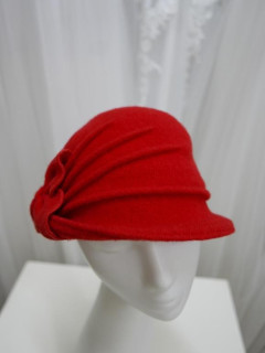 Czerwony kapelusz dzianina wełniana 55-58 cm