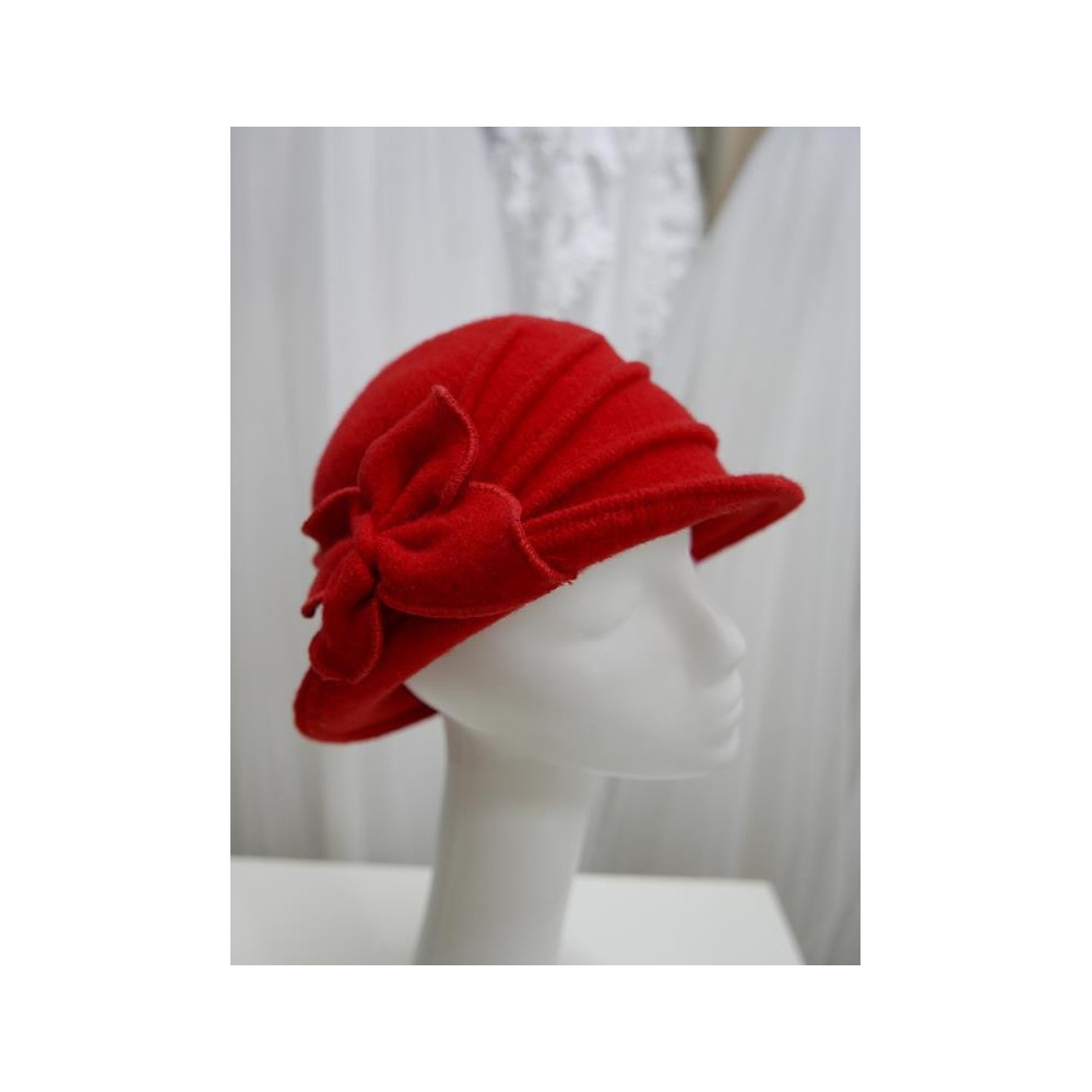 Czerwony kapelusz dzianina wełniana 55-58 cm