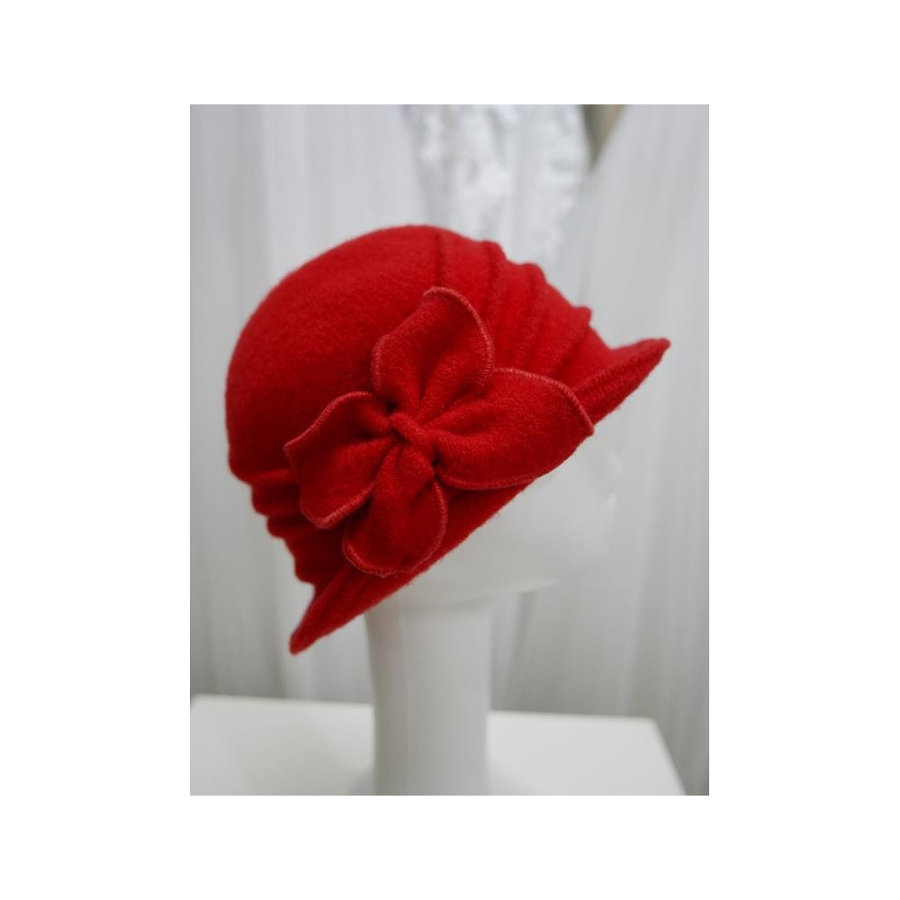 Czerwony kapelusz dzianina wełniana 55-58 cm