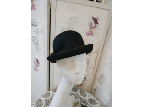 Melody czarny melonik kapelusz pilśniowy 55-58 cm