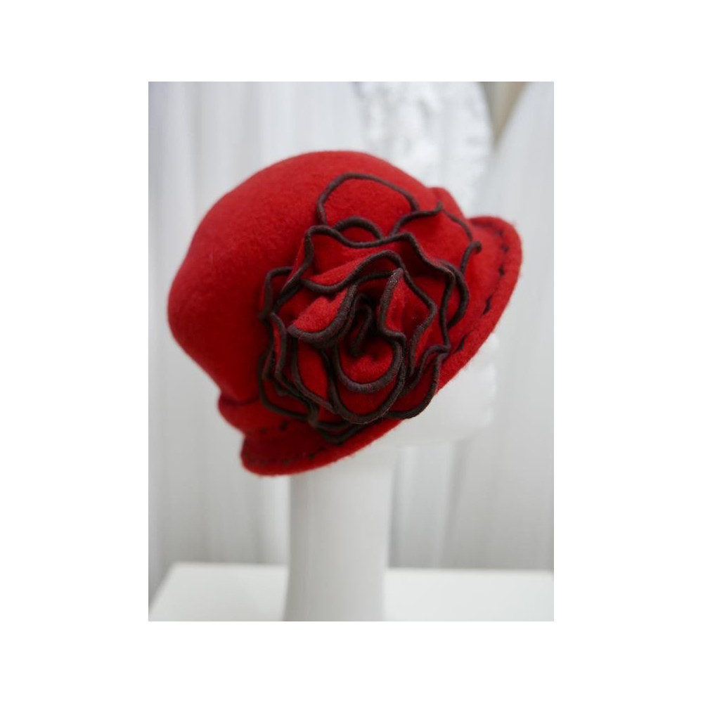 Czerwony kapelusz dzianina wełniana 54-56 cm