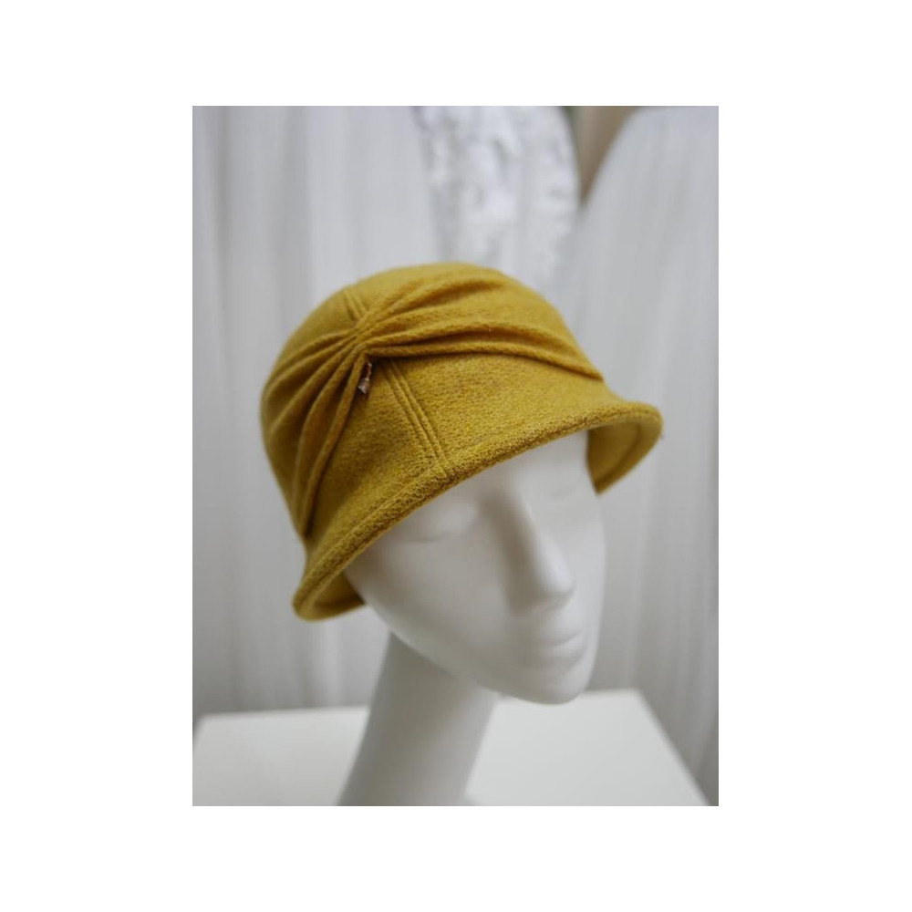 Miodowy kapelusz klosz  tkanina do 57 cm- regulowany