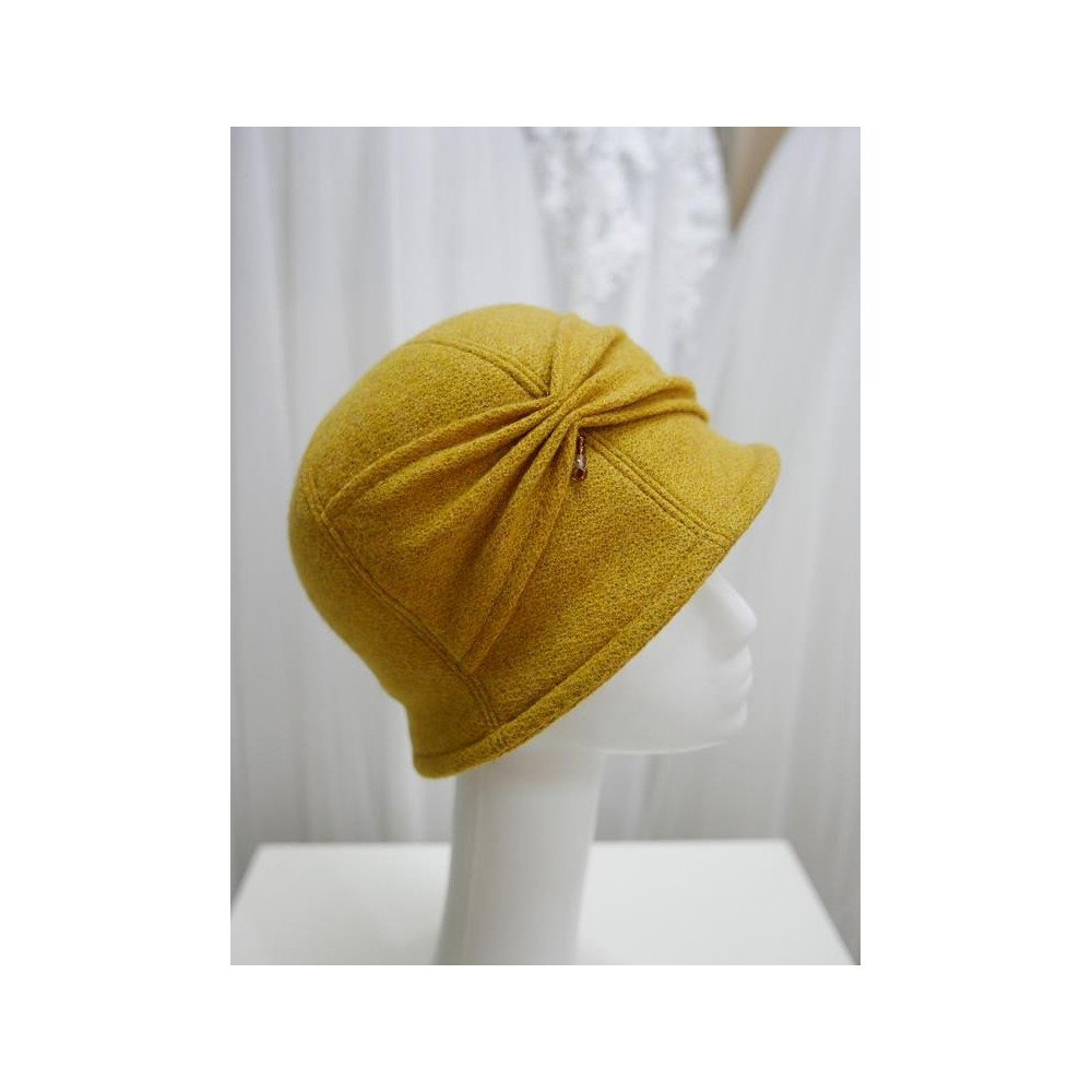 Miodowy kapelusz klosz  tkanina do 57 cm- regulowany