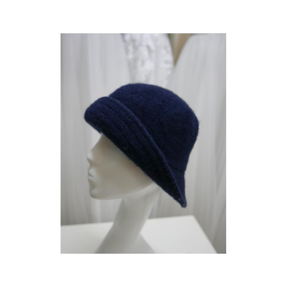 Granatowy kapelusz dzianina wełniana 56-57 cm