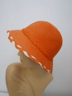 Pomarańczowy słomkowy letni kapelusz | Zuwika Design