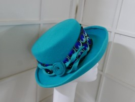 Luba, turkusowy kapelusz filcowy 55-58 cm
