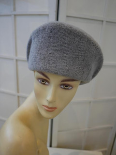Szary toczek, beret kaszkiet 3 w1 modelowany 56-57 cm