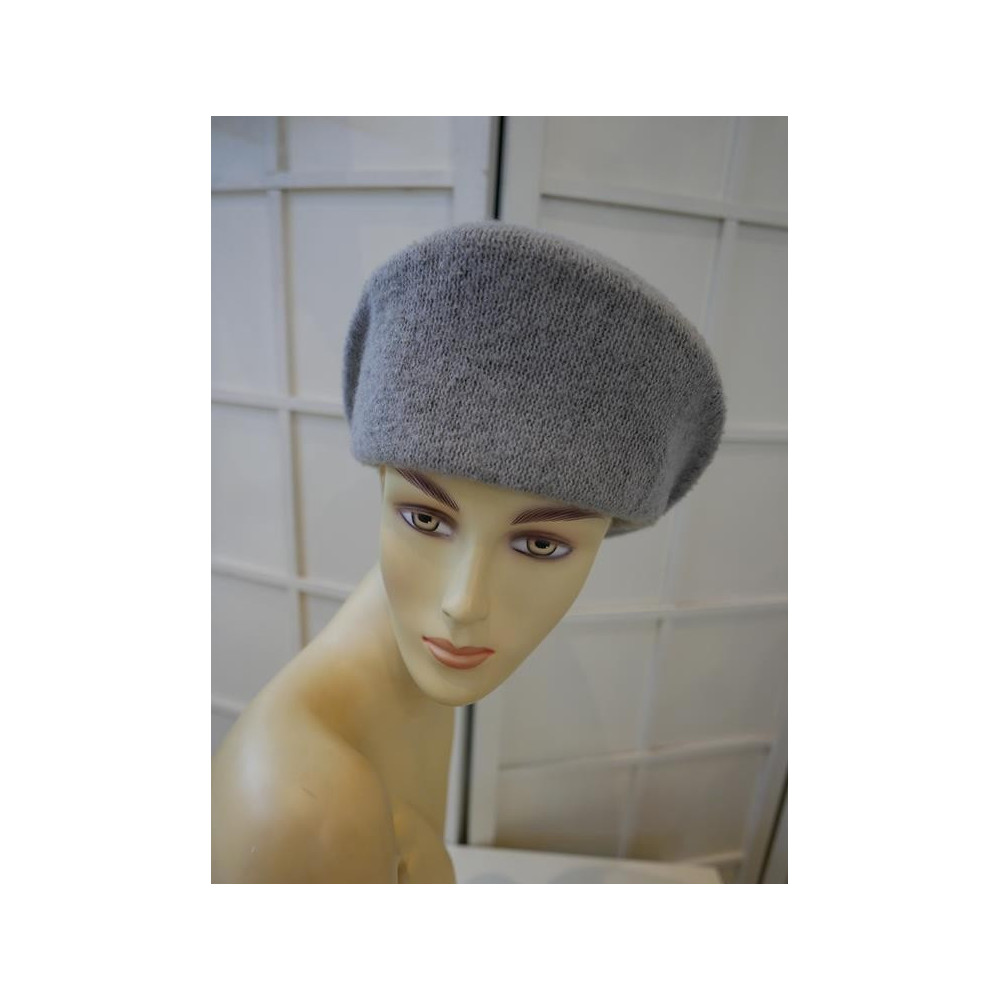 Szary toczek, beret kaszkiet 3 w1 modelowany 56-57 cm