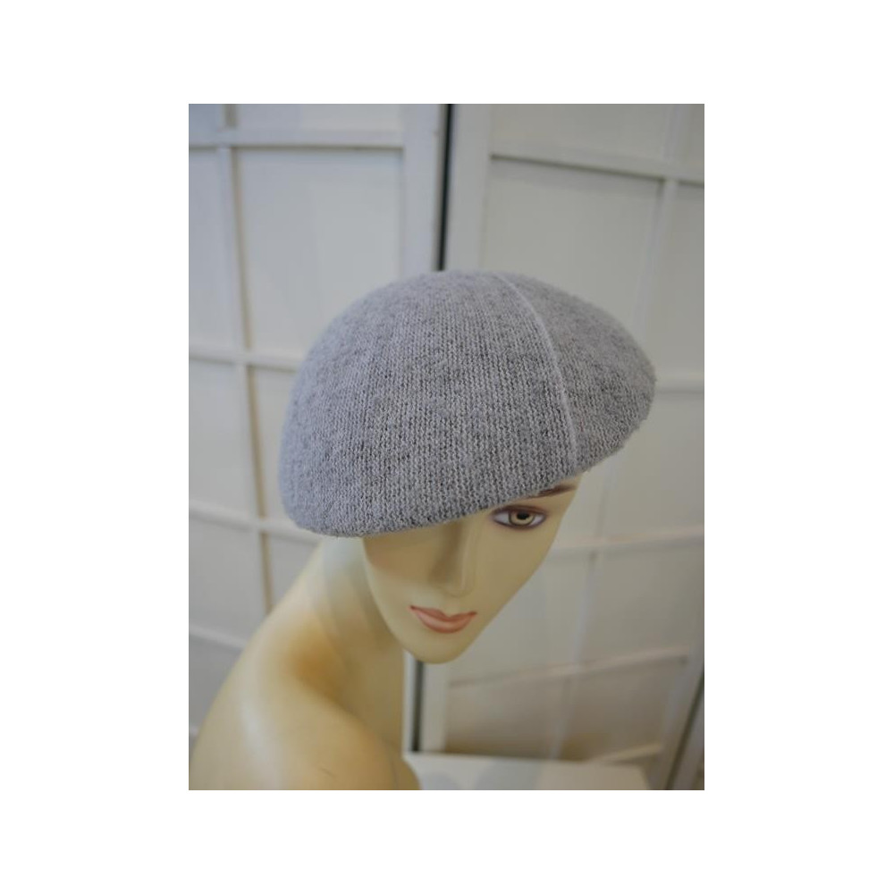 Szary toczek, beret kaszkiet 3 w1 modelowany 56-57 cm