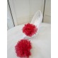Klipsy do butów czerwone kwiaty 8 cm