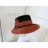 Donata rudo czarny kapelusz pilśń welurowa 53-56cm