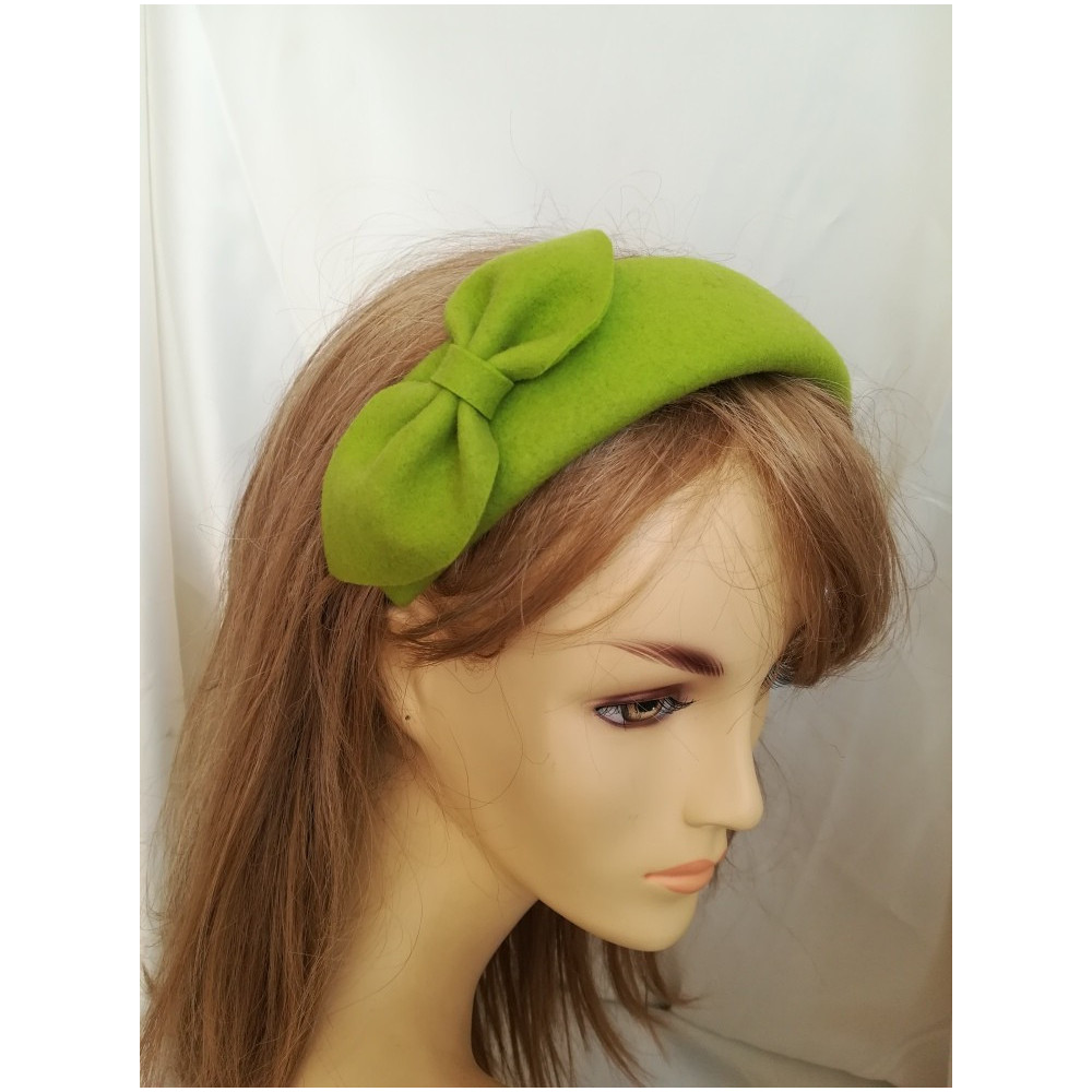 Limonkowa opaska filcowa-halo