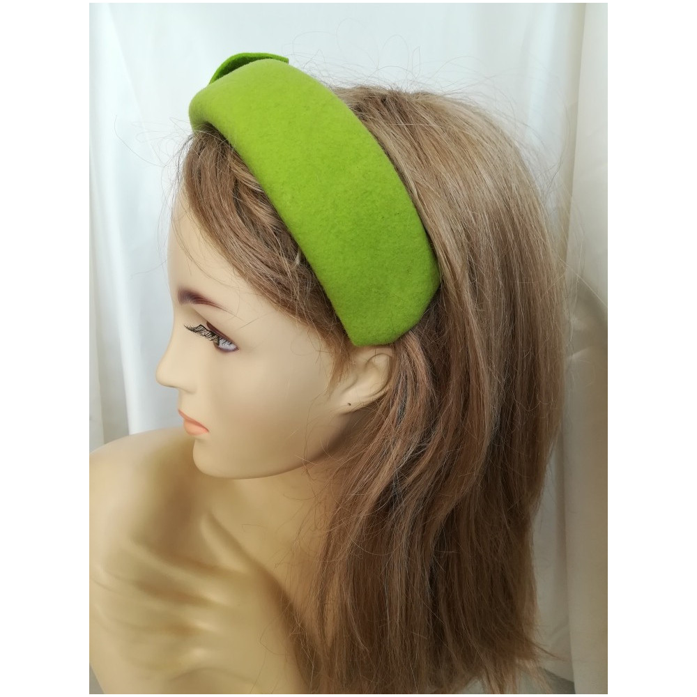 Limonkowa opaska filcowa-halo