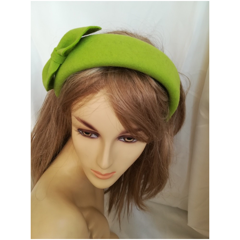 Limonkowa opaska filcowa-halo