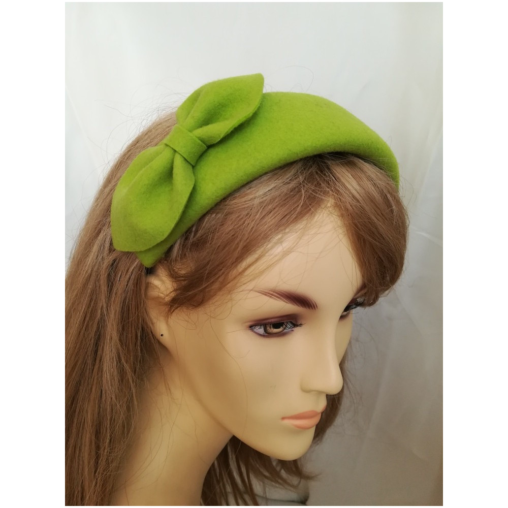 Limonkowa opaska filcowa-halo