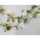 Biało - zielony wianek girlanda, wężyk z kwiatów jak żywe80 cm