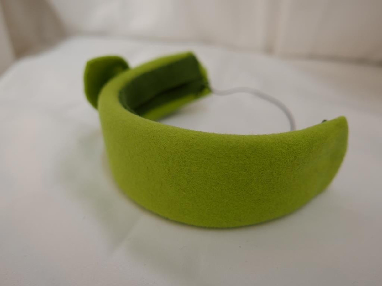 Limonkowa opaska filcowa-halo