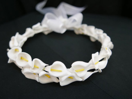 Cantedeski wianek komunijny z kokardą