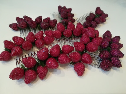 Dojrzałe maliny stroik na grzebyku Pin Up