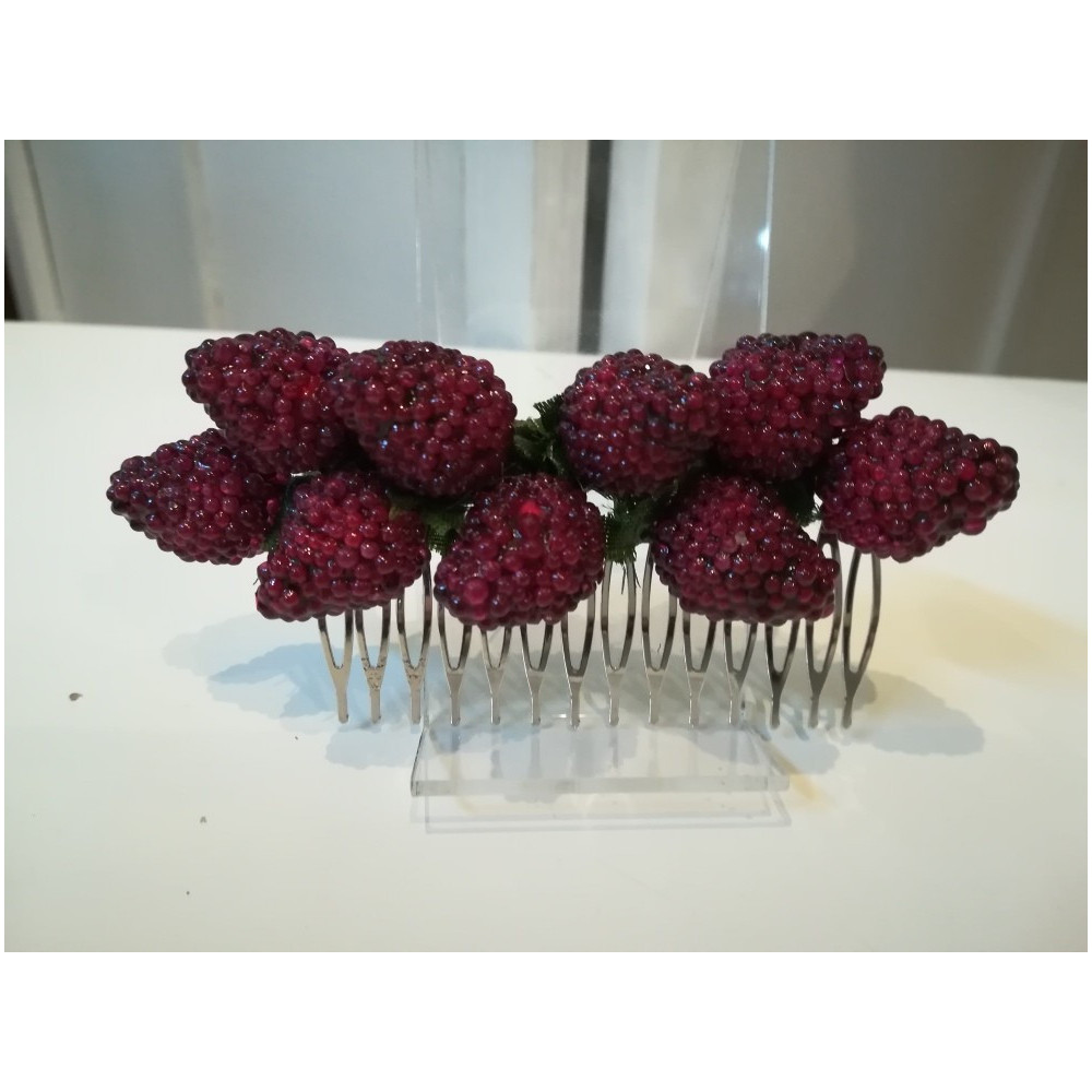 Dojrzałe maliny stroik na grzebyku Pin Up