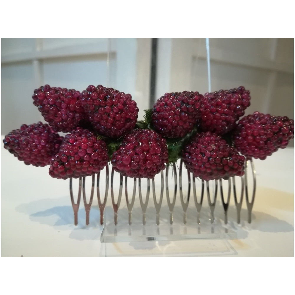 Dojrzałe maliny stroik na grzebyku Pin Up