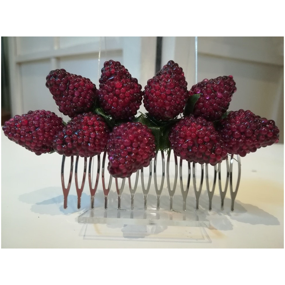 Dojrzałe maliny stroik na grzebyku Pin Up