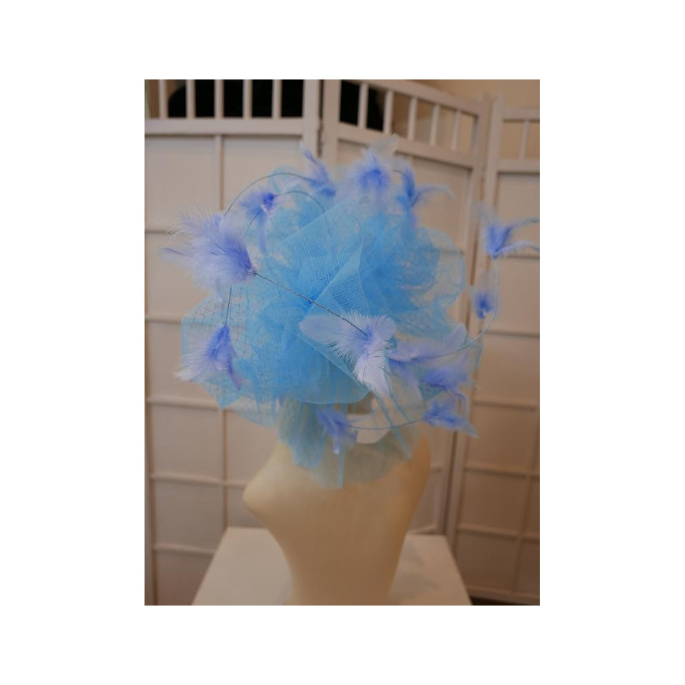 Niebieski kapelusz derby 50 cm na przepasce