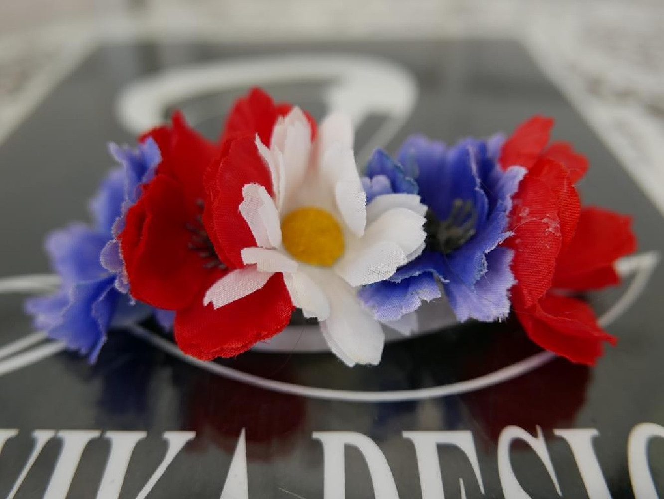 Polne kwiaty stroik na grzebyku