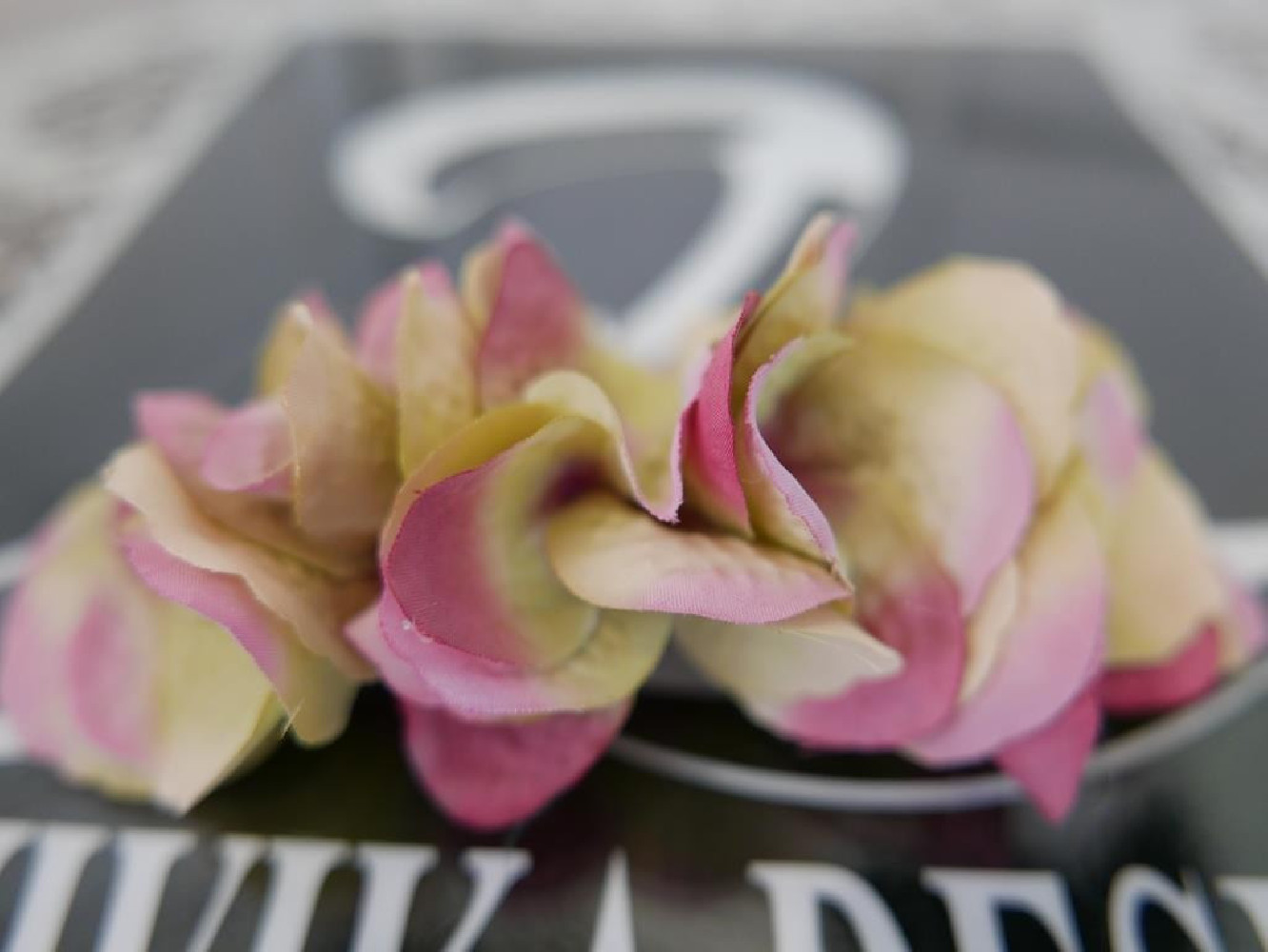 Zielone hortensje stroik na grzebyku