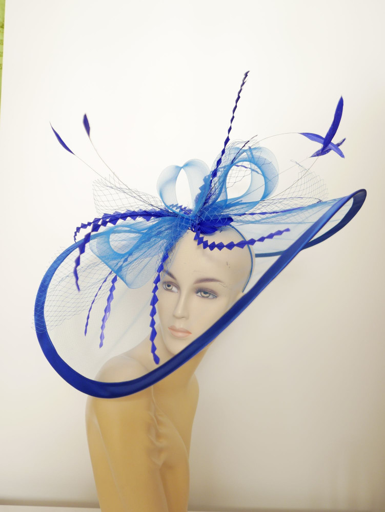 Royal blue kapelusz wizytowy z tiulu na opasce | Zuwika Design