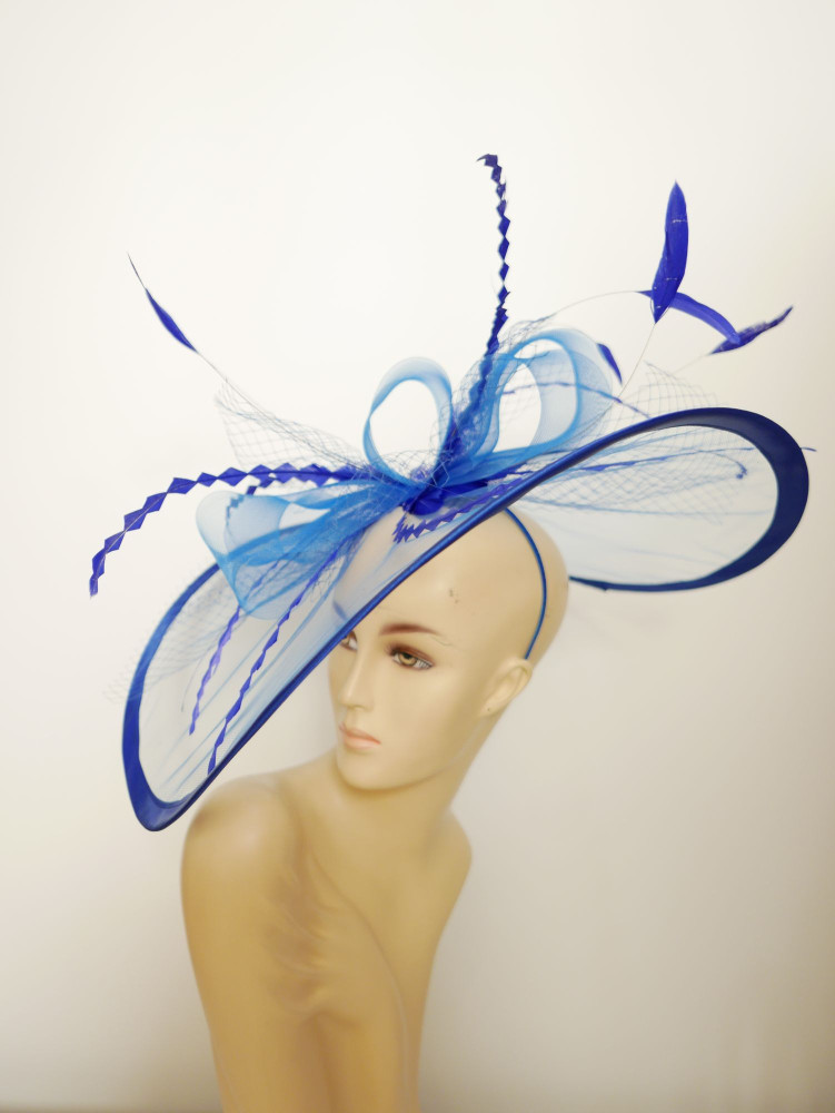 Royal blue kapelusz wizytowy z tiulu na opasce | Zuwika Design