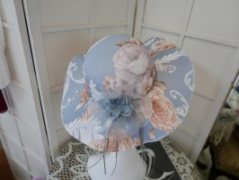 Paula niebieski print letni kapelusz 56 58 cm