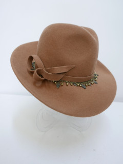 Borys ciemno beżowy kapelusz filcowy model fedora | Zuwika Design
