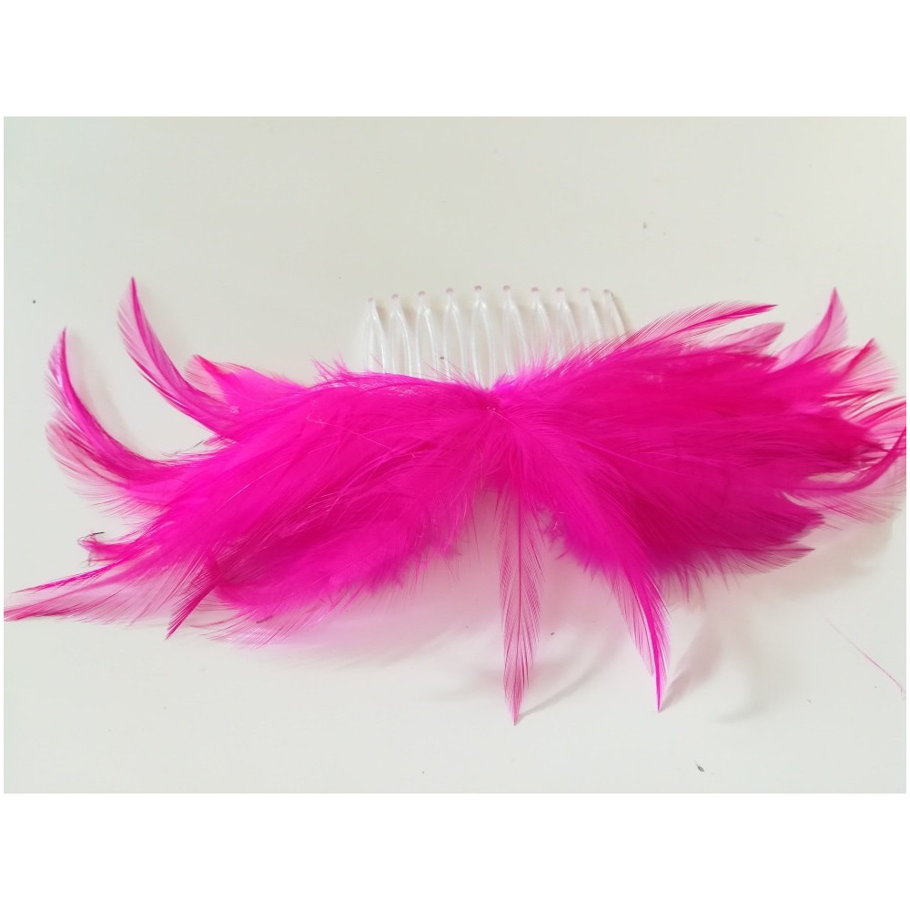 Rózowe piórka na grzebieniu 20 cm