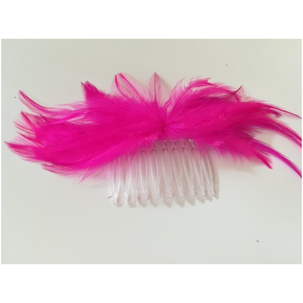Rózowe piórka na grzebieniu 20 cm