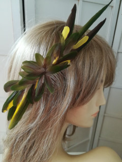 Zielone piórka na grzebieniu 29 cm