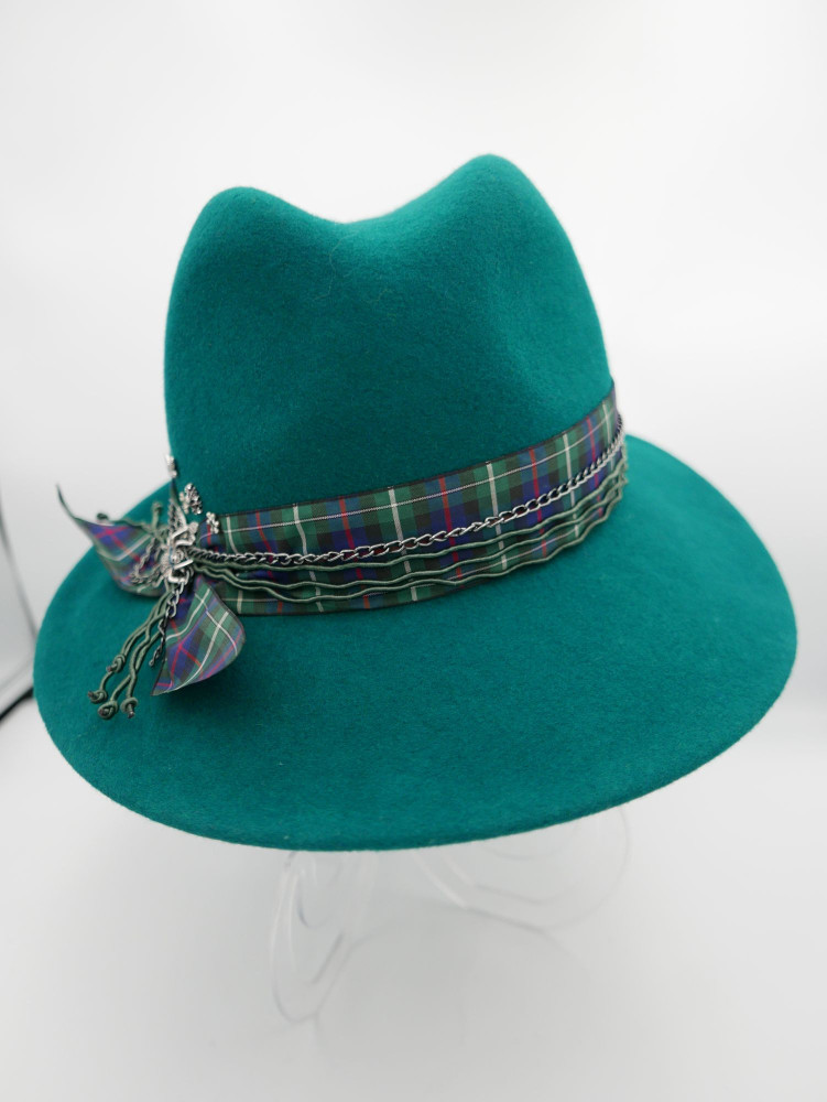 Robert szmaragdowy kapelusz filcowy model fedora | Zuwika Design