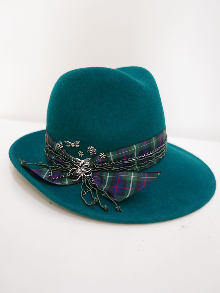 Robert szmaragdowy kapelusz filcowy model fedora | Zuwika Design