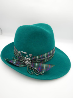 Robert szmaragdowy kapelusz filcowy model fedora | Zuwika Design