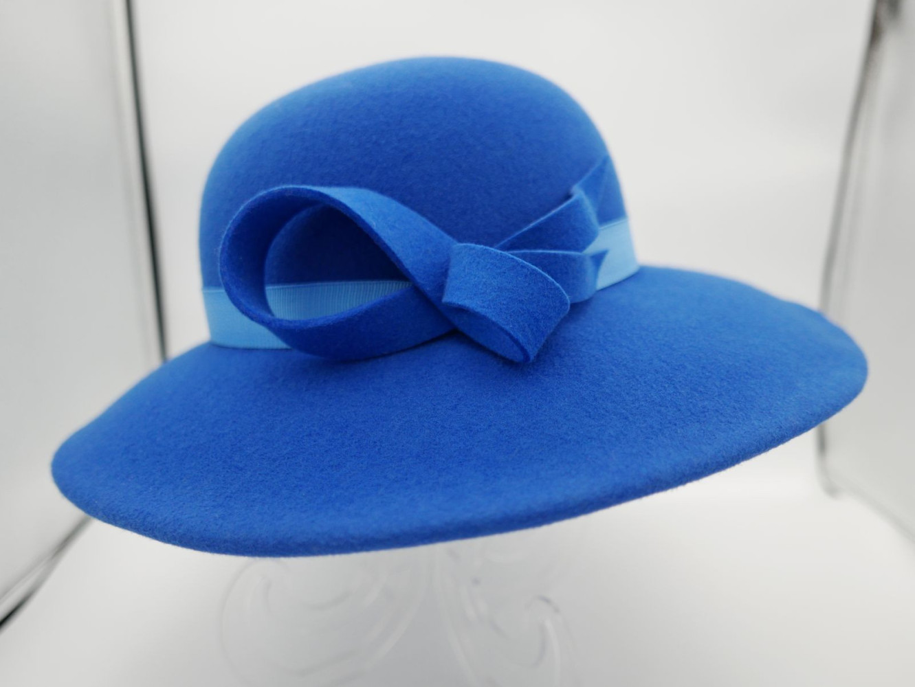 Roksana niebieski kapelusz z dużym rondem 54-57 cm | Zuwika Design