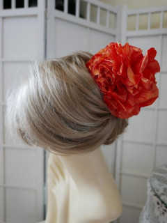 Pomarańczowe kwiaty spinka klamra do włosów