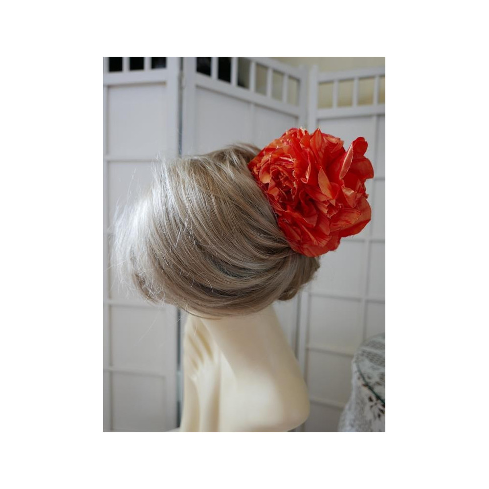 Pomarańczowe kwiaty spinka klamra do włosów