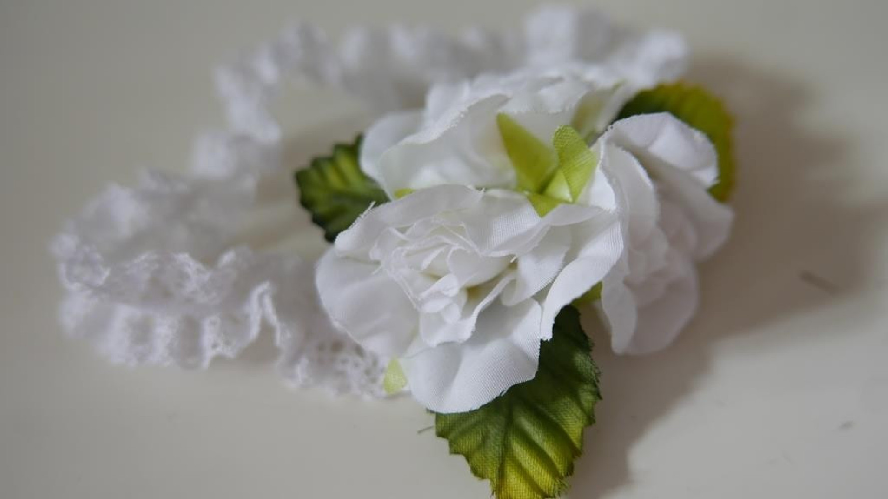 Biała opaska chrzest niemowlęca elastyczna