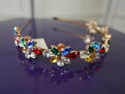 Multikolor przepaska z kamieni szer. 2,5cm