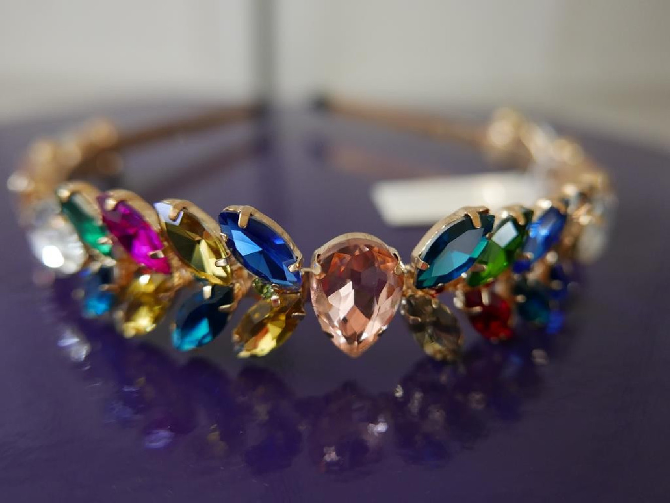 Kolorowa przepaska z kamieni szer. 2,5cm