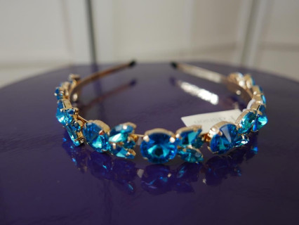 Turkusowa przepaska z kamieni szer. 2 cm