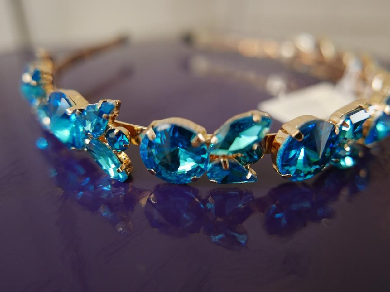 Turkusowa przepaska z kamieni szer. 2 cm